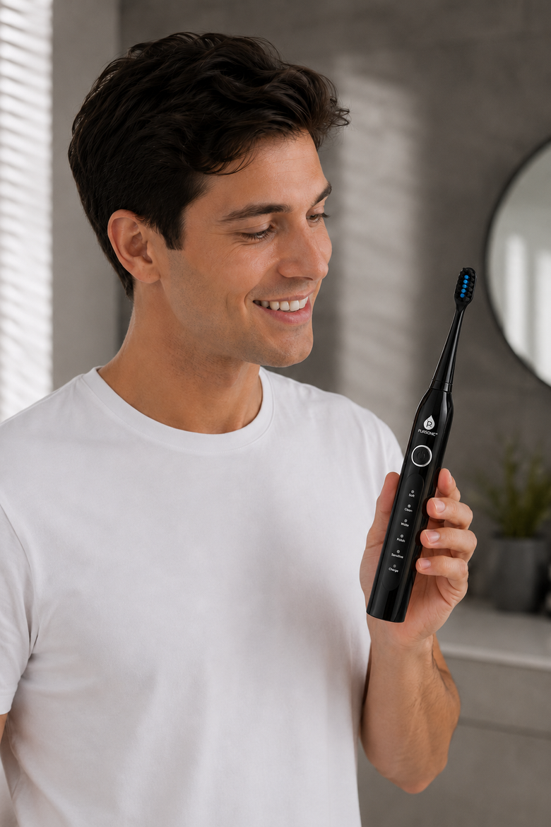 USB Rechargeable Sonic Toothbrush with 12 Brush Heads, Alternate, color, Black