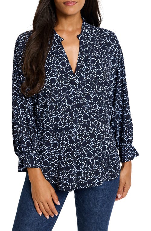 Nic + Zoe Nic+zoe Pearl Garden Cinch Waist To[p In Indigo Multi