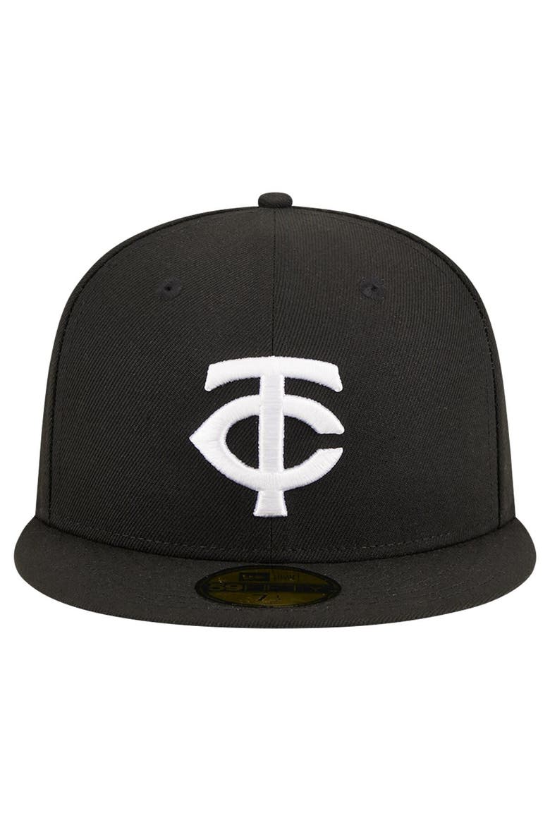 Men's New Era Black Minnesota Twins Logo 59FIFTY Fitted Hat, Alternate, color, Black