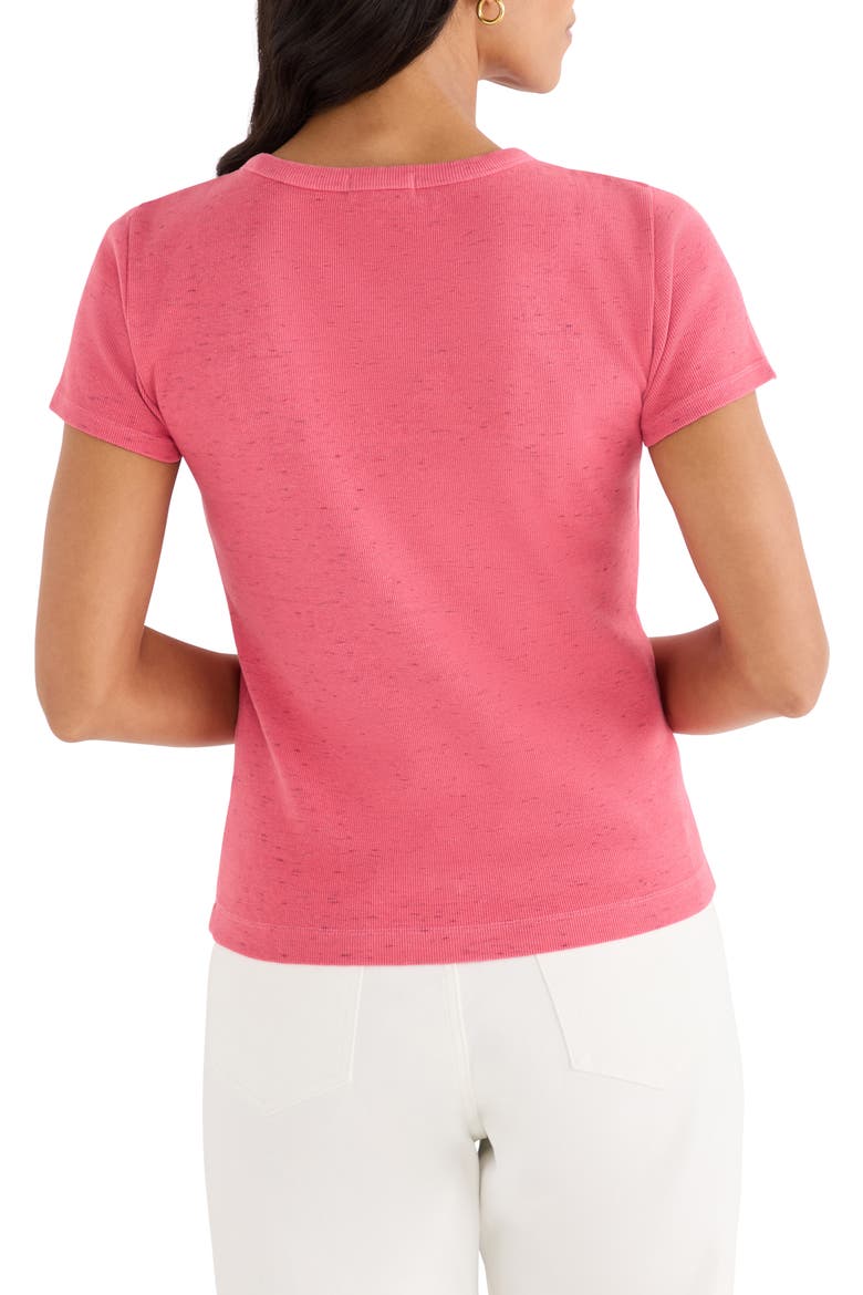 Speckled Rib Crewneck T-Shirt, Alternate, color, RASPBERRY