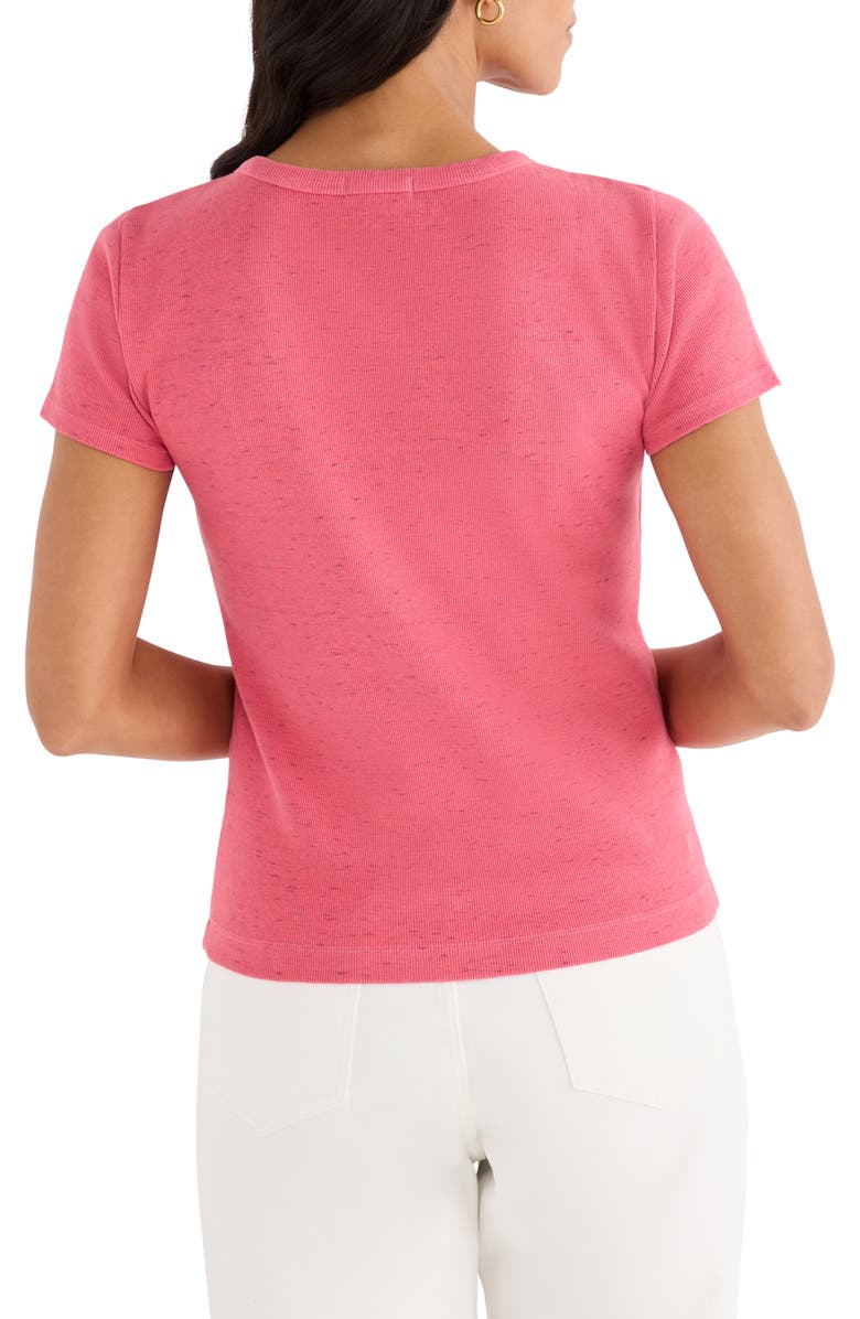 NZT by NIC+ZOE Speckled Rib Crewneck T-Shirt, Alternate, color, Raspberry