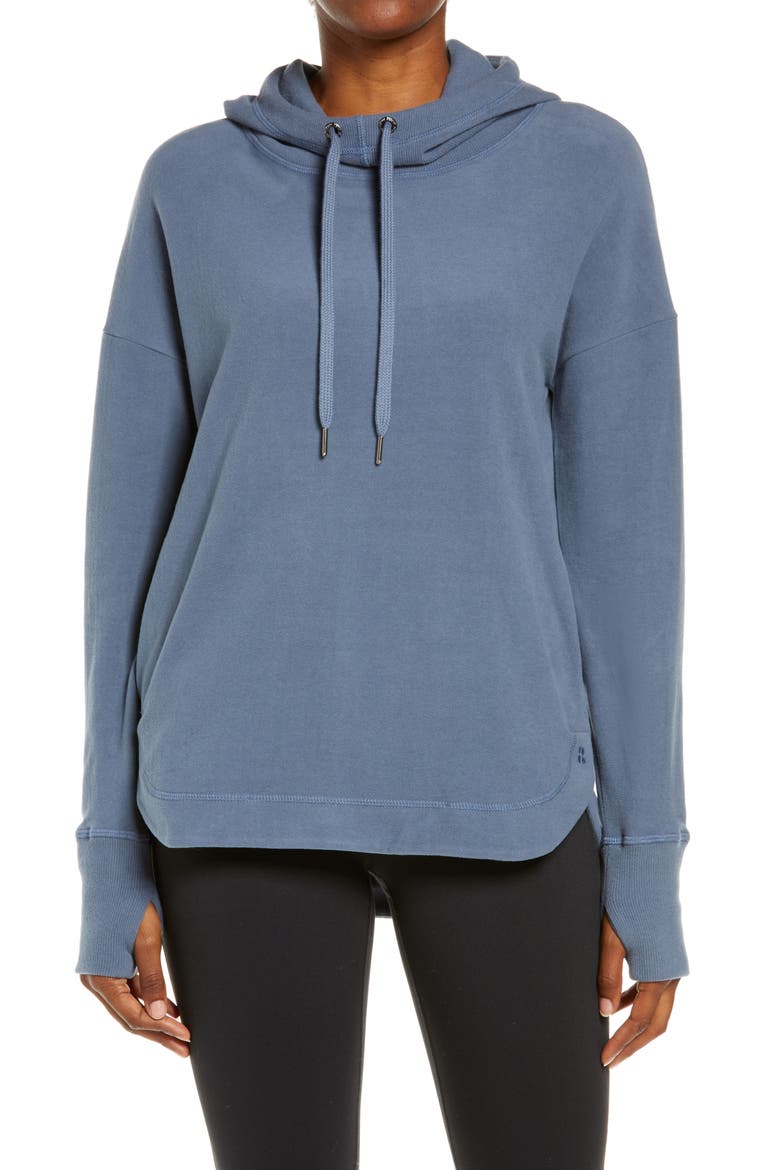 Escape Fleece Hoodie, Main, color, STEEL BLUE
