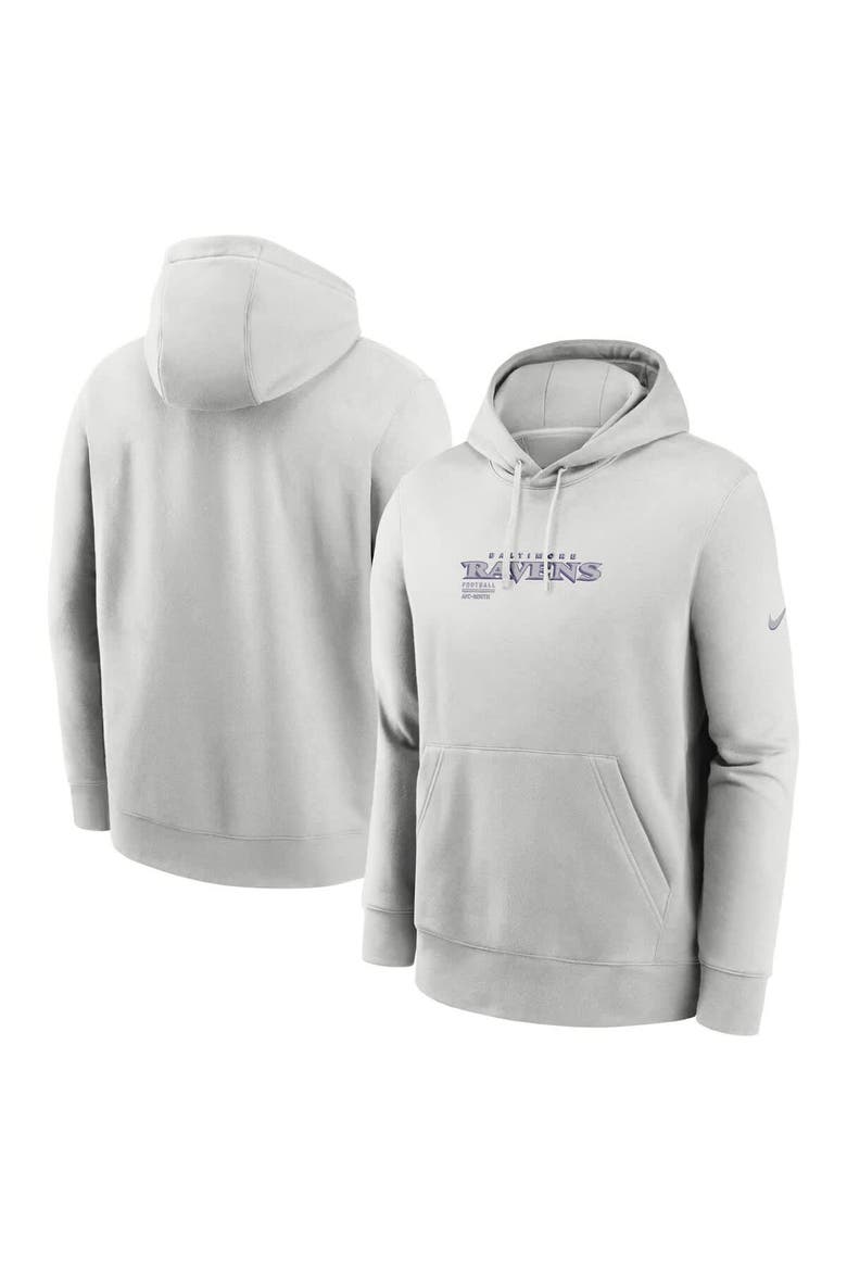 Men's Nike Gray Baltimore Ravens Edge Pack French Terry Club Pullover Hoodie, Main, color, Gray