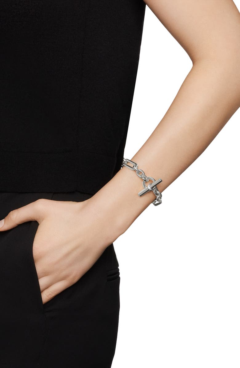 David Yurman Lexington Chain Bracelet with Diamonds, Alternate, color, Diamond/ Silver