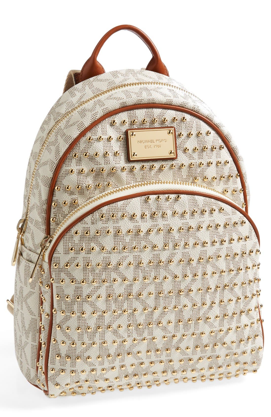 'Small' Studded Backpack, Main, color, VANILLA