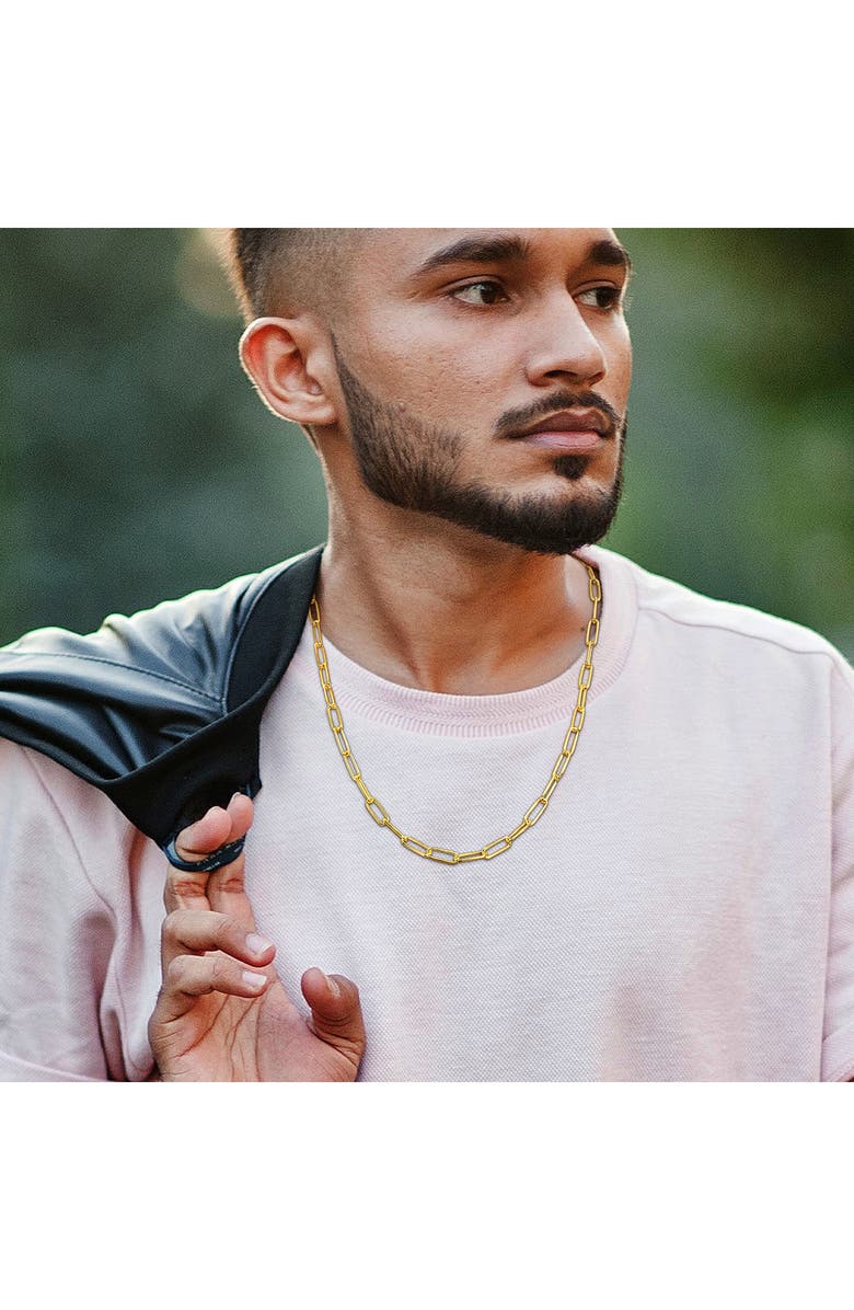 DELMAR Paper Clip Chain Necklace, Alternate, color, Yellow