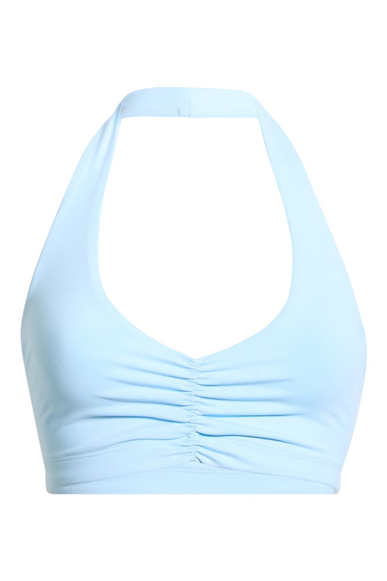 Ruched Halter Sports Bra, Alternate, color, SKY