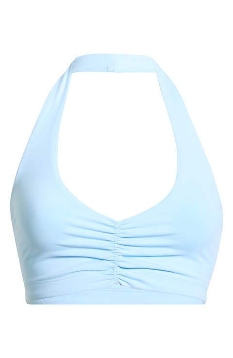 Ruched Halter Sports Bra