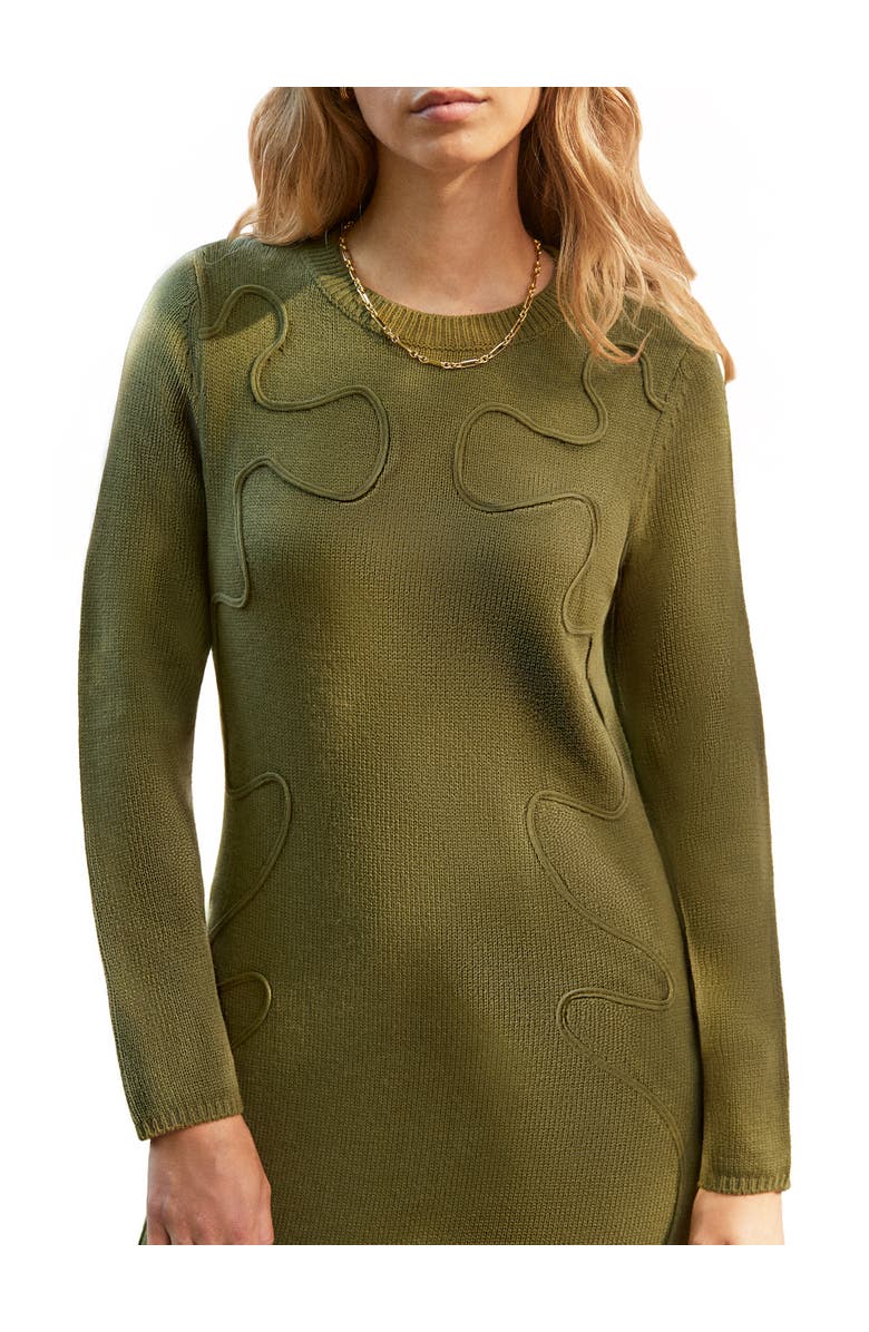 Ro&Zo Applique Knit Maxi Dress, Alternate, color, Khaki