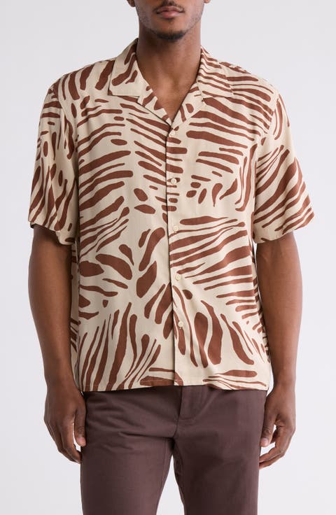 Animal Print Camp Shirt
