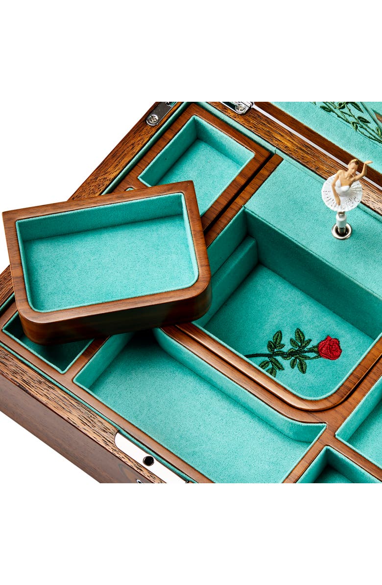 WOLF Ballet Musical Jewelry Box, Alternate, color, Walnut Wood
