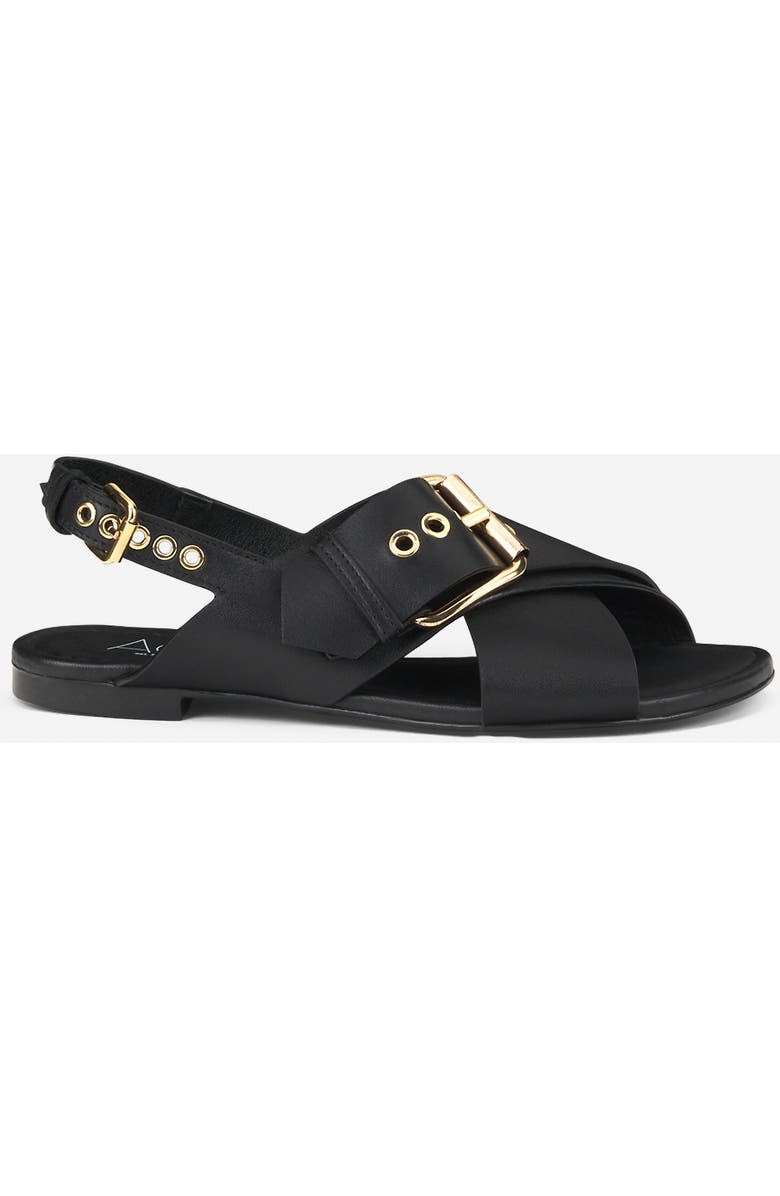 AGL Summer Criss Cross Sandal, Main, color, Black Nappa