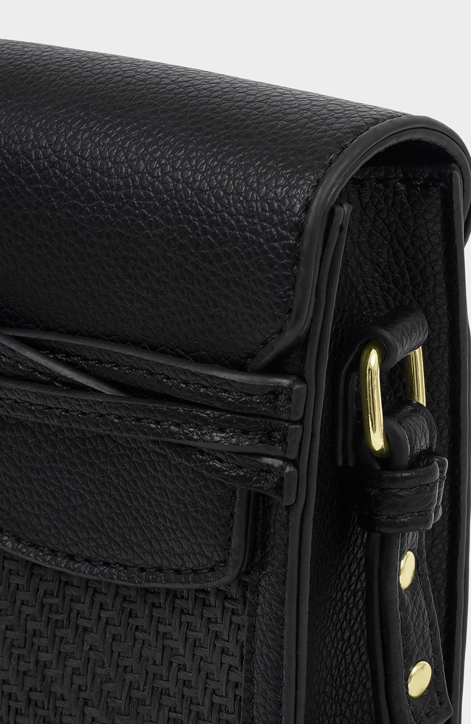 Katie Loxton Porto Raffia Cell Bag, Alternate, color, Black