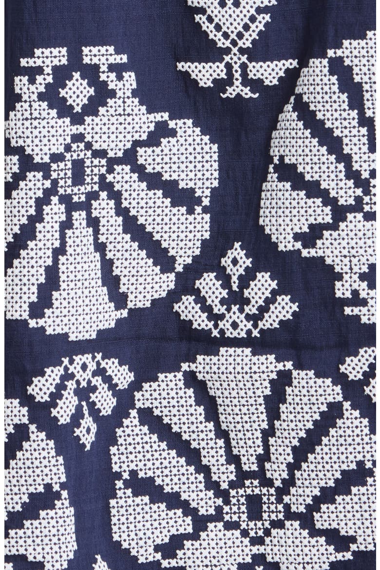 Geometric Print Midi Sundress, Alternate, color, MOOD INDIGO