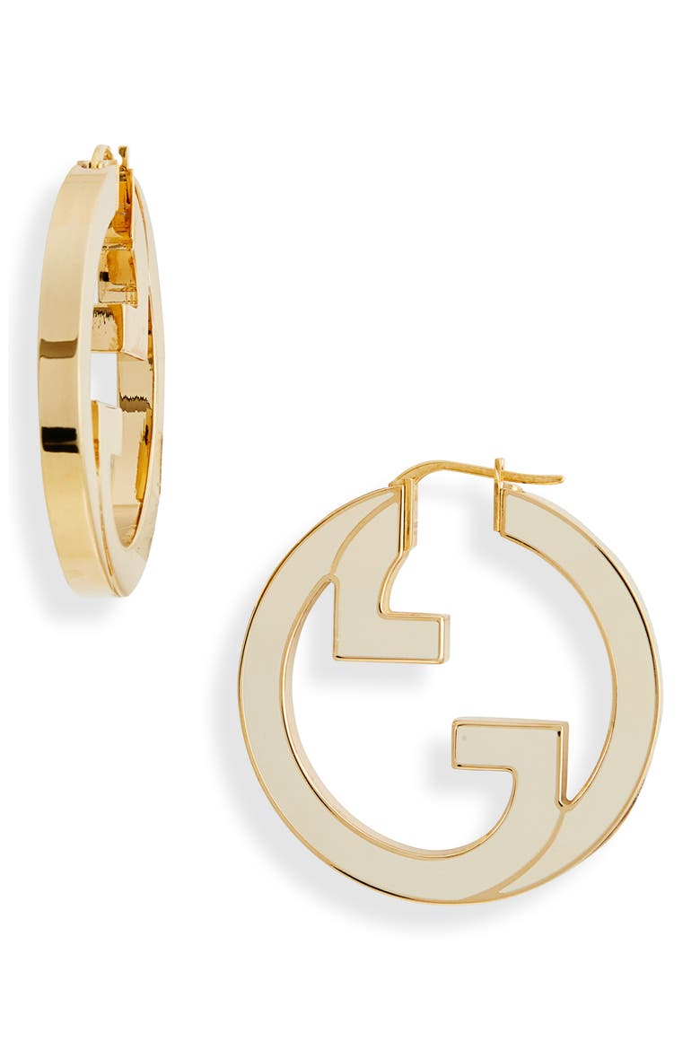 Blondie Hoop Earrings, Main, color, IVORY