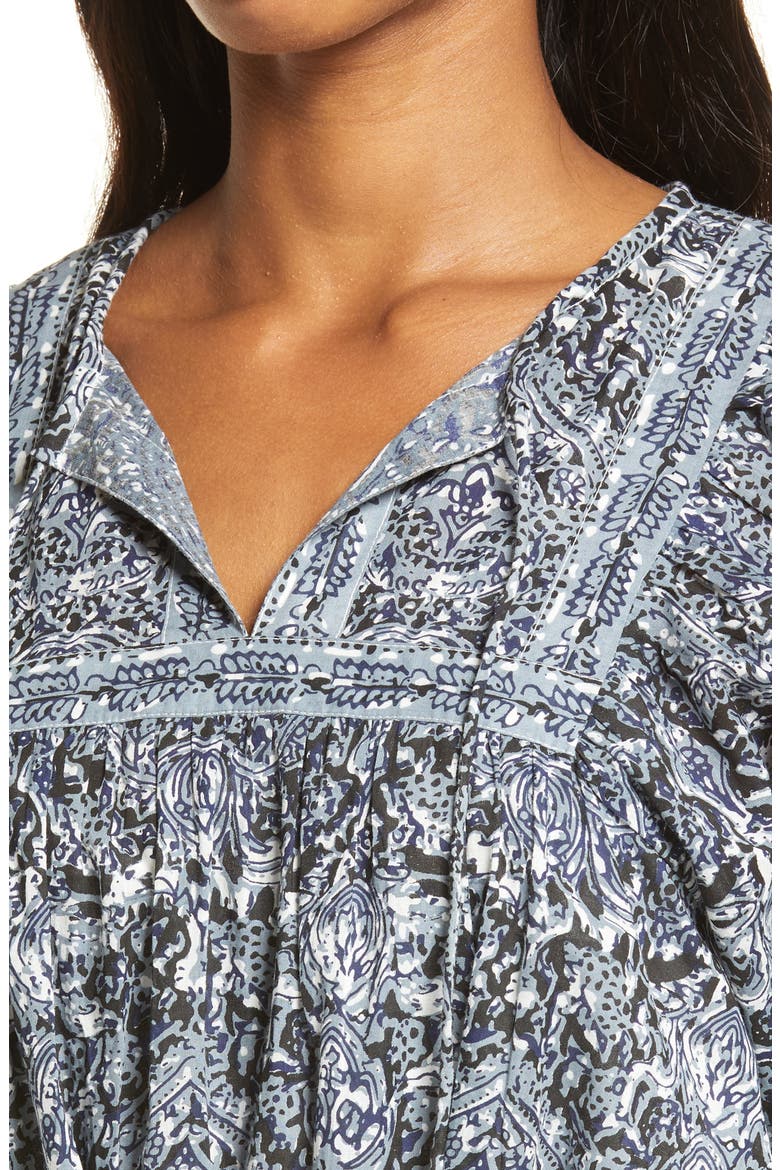 Magdalena Organic Cotton Minidress, Alternate, color, RISHI BLOCK PRINT