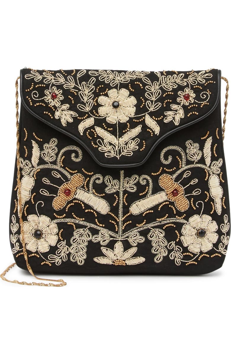 RICKI DESIGNS Fine Thread Embroidered Crossbody Bag, Main, color,