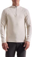 Bugatchi Brushed Cotton Blend Quarter Zip Pullover