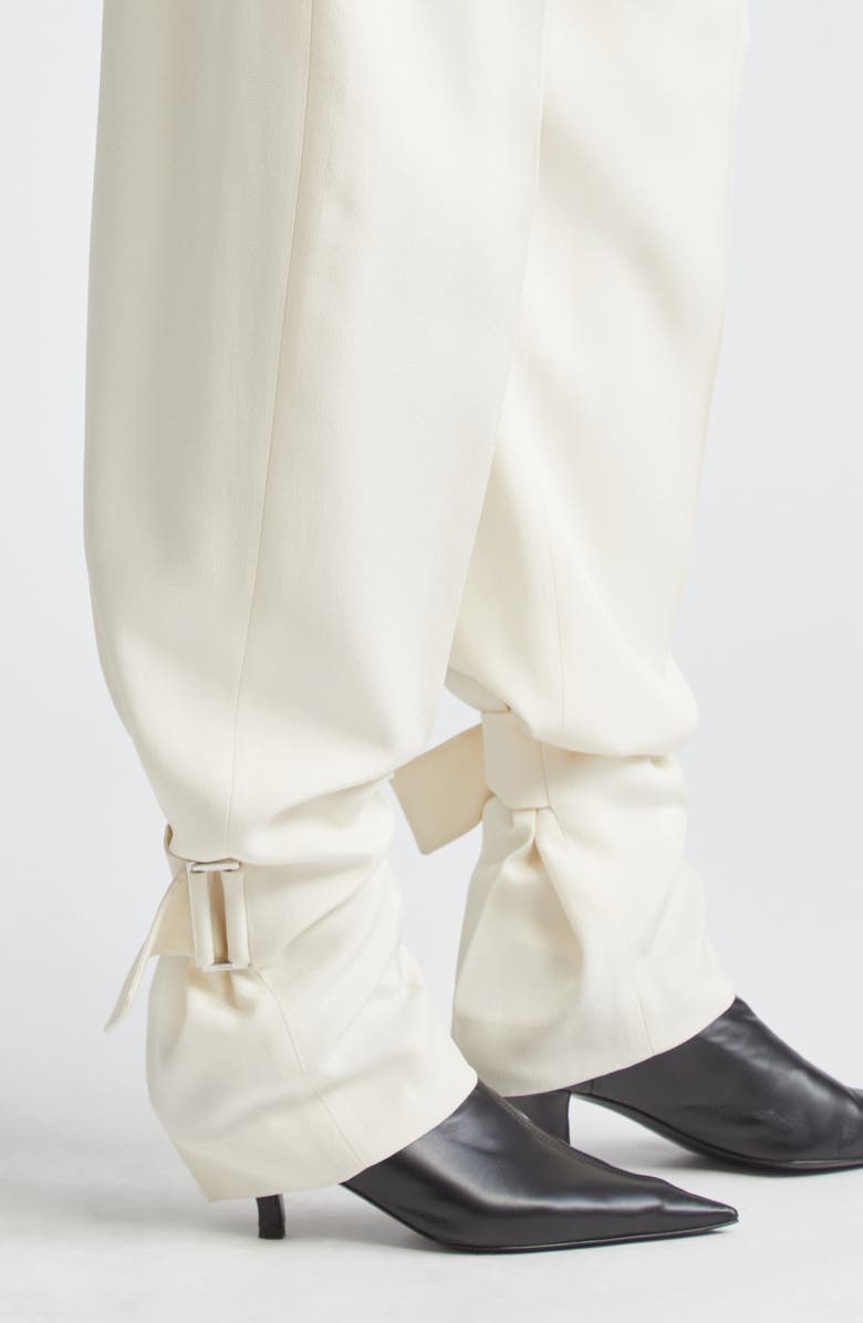 TOTEME Slouch Buckle Barrel Leg Wool Blend Trousers, Alternate, color,