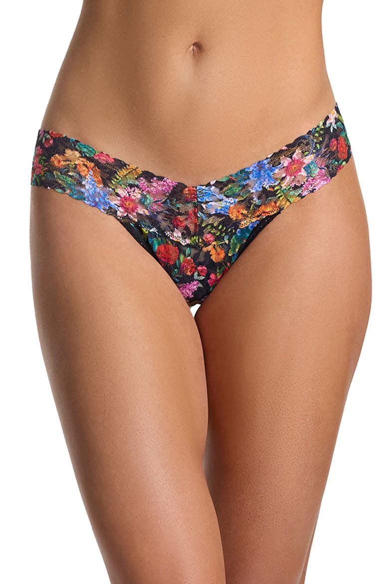 Print Low Rise Thong, Main, color, HYPNOTIC BLACK