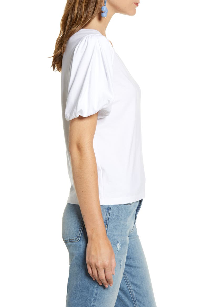 Bubble Sleeve Tee, Alternate, color, WHITE