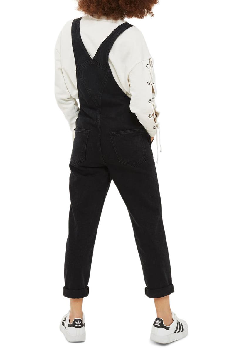 Topshop Slim Leg Overalls, Alternate, color, 