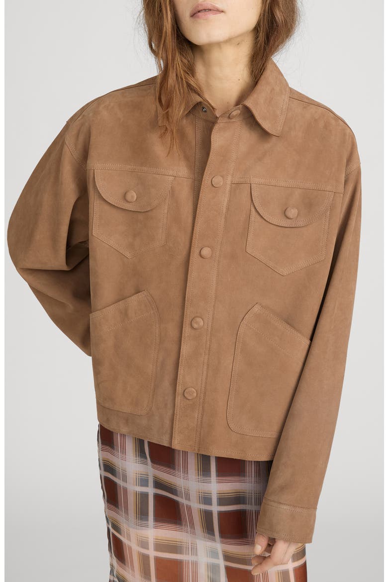 The Suede Utility Jacket, Main, color, CHAI
