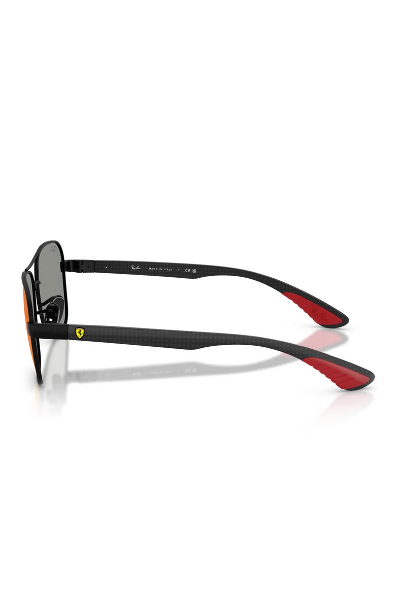 x Scuderia Ferrari 58mm Square Sunglasses, Alternate, color, MATTE BLACK / DARK GREY