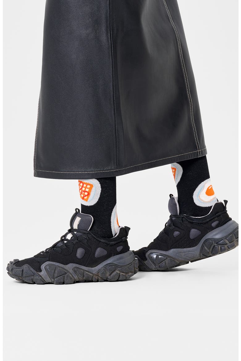 Breakfast Socks, Alternate, color, BLACK