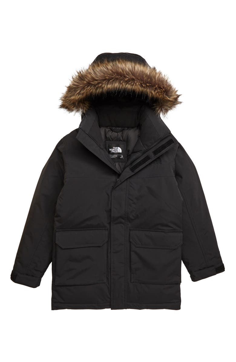 The North Face Faux Fur Trim Down Parka, Main, color, 