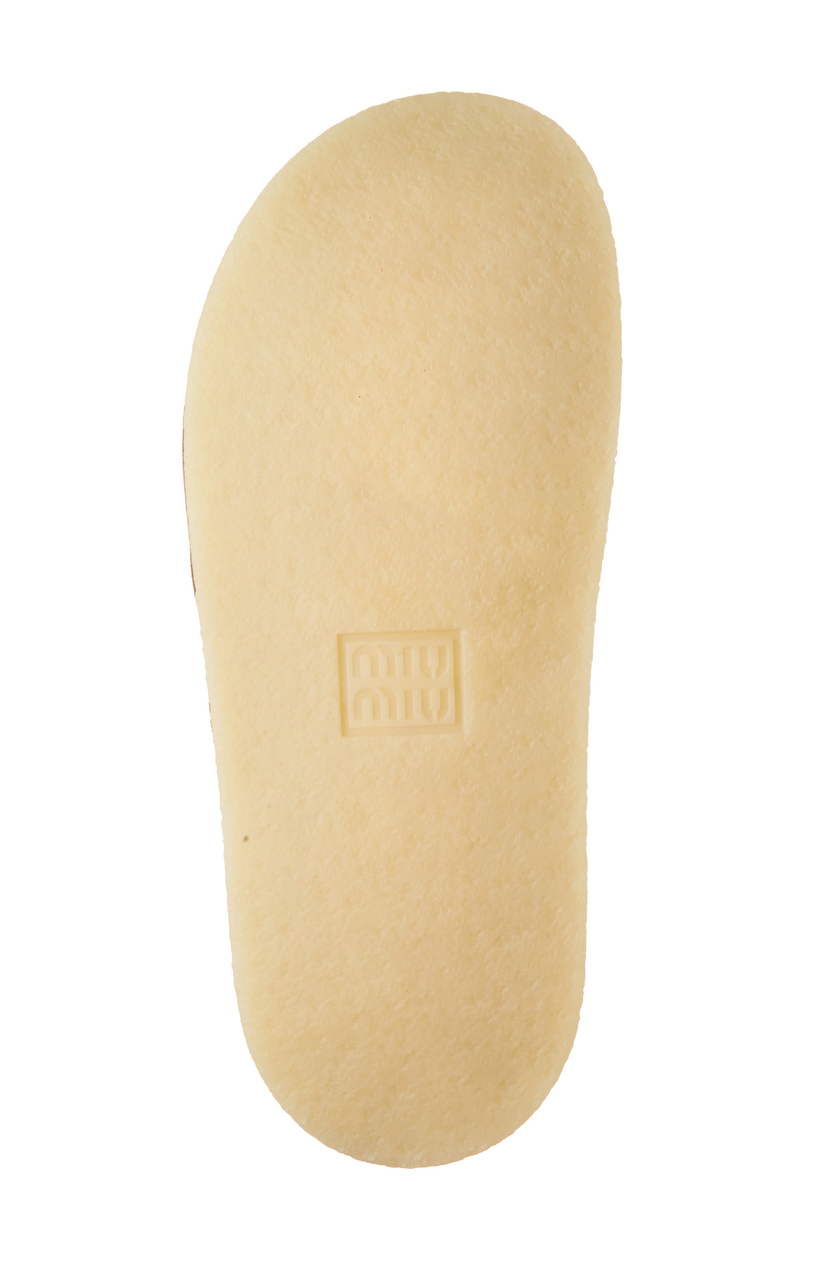 Miu Miu Shearling Tassel Slipper, Alternate, color, Cacao