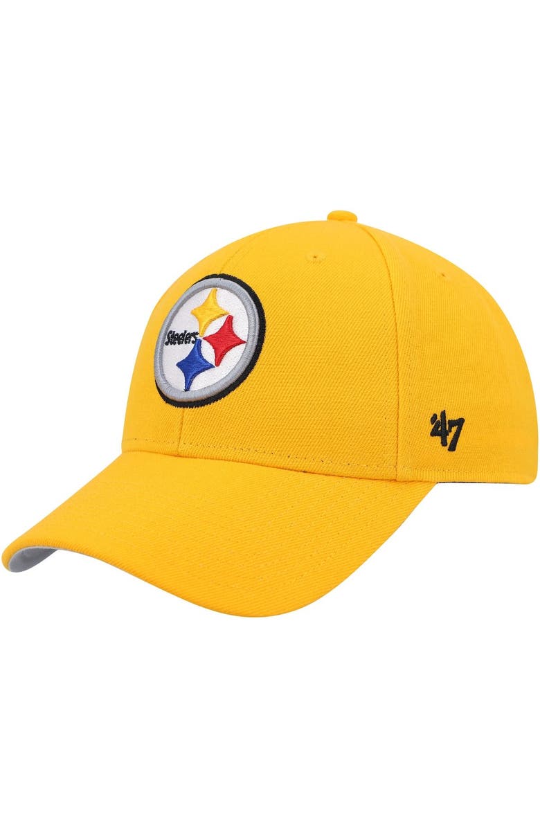 '47 Men's '47 Gold Pittsburgh Steelers MVP Adjustable Hat, Main, color, 