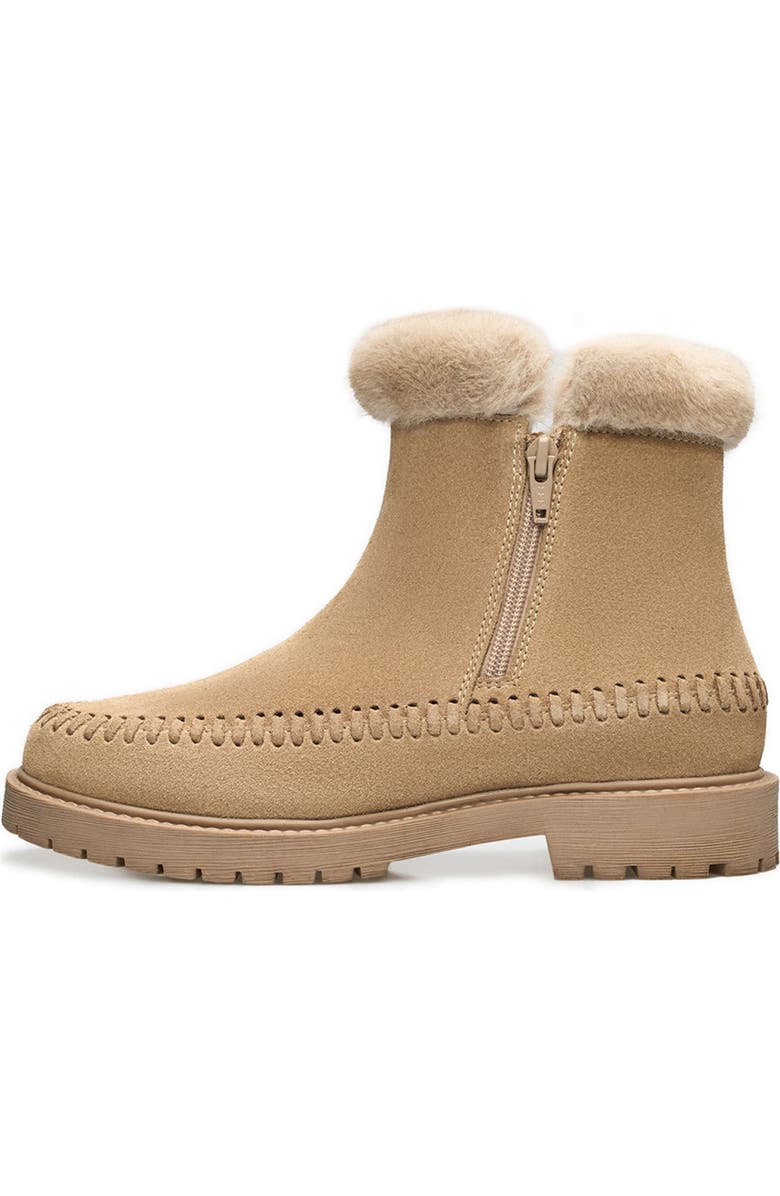 Jelavu Jenny Faux Fur Lined Whipstitch Suede Boot, Alternate, color, Sand