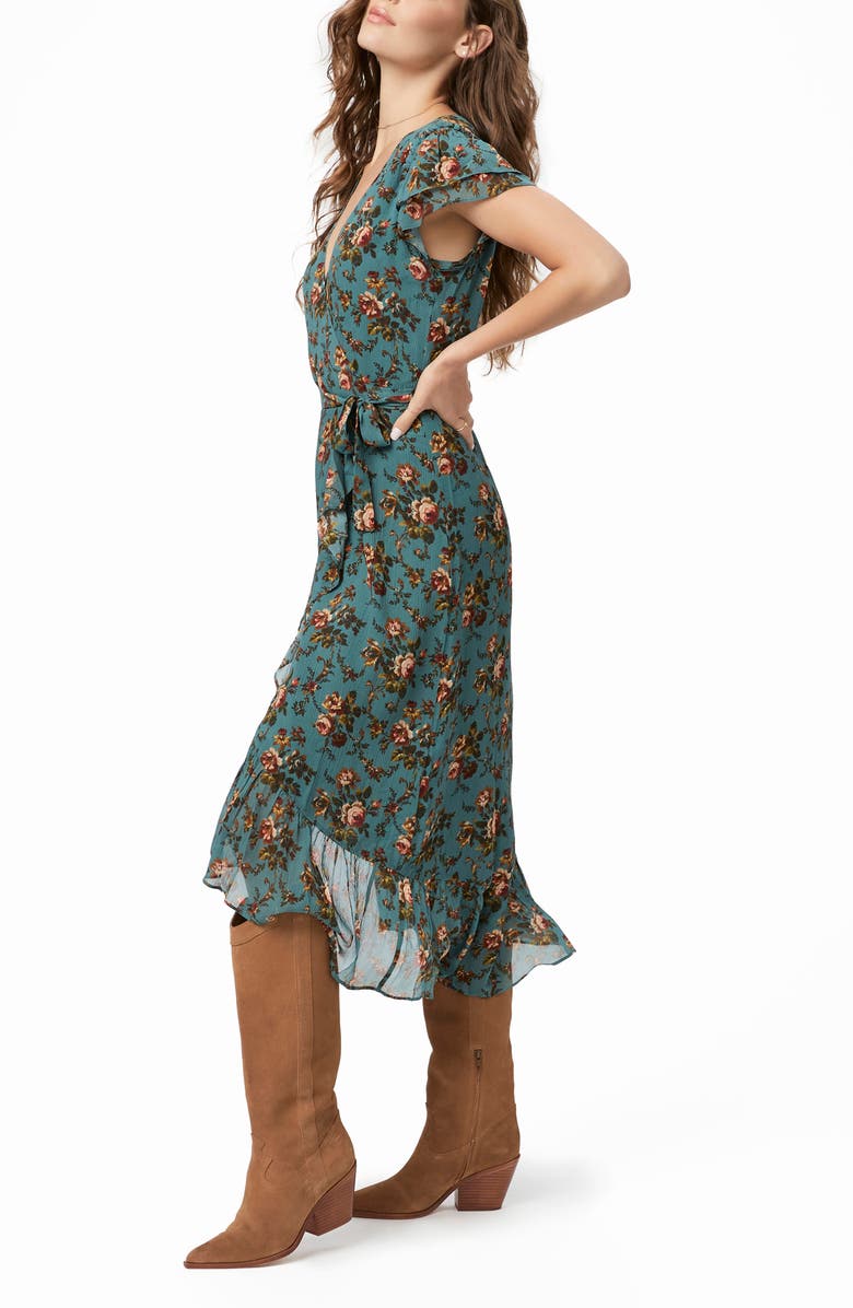 PAIGE Neroli Silk Wrap Dress, Alternate, color, 