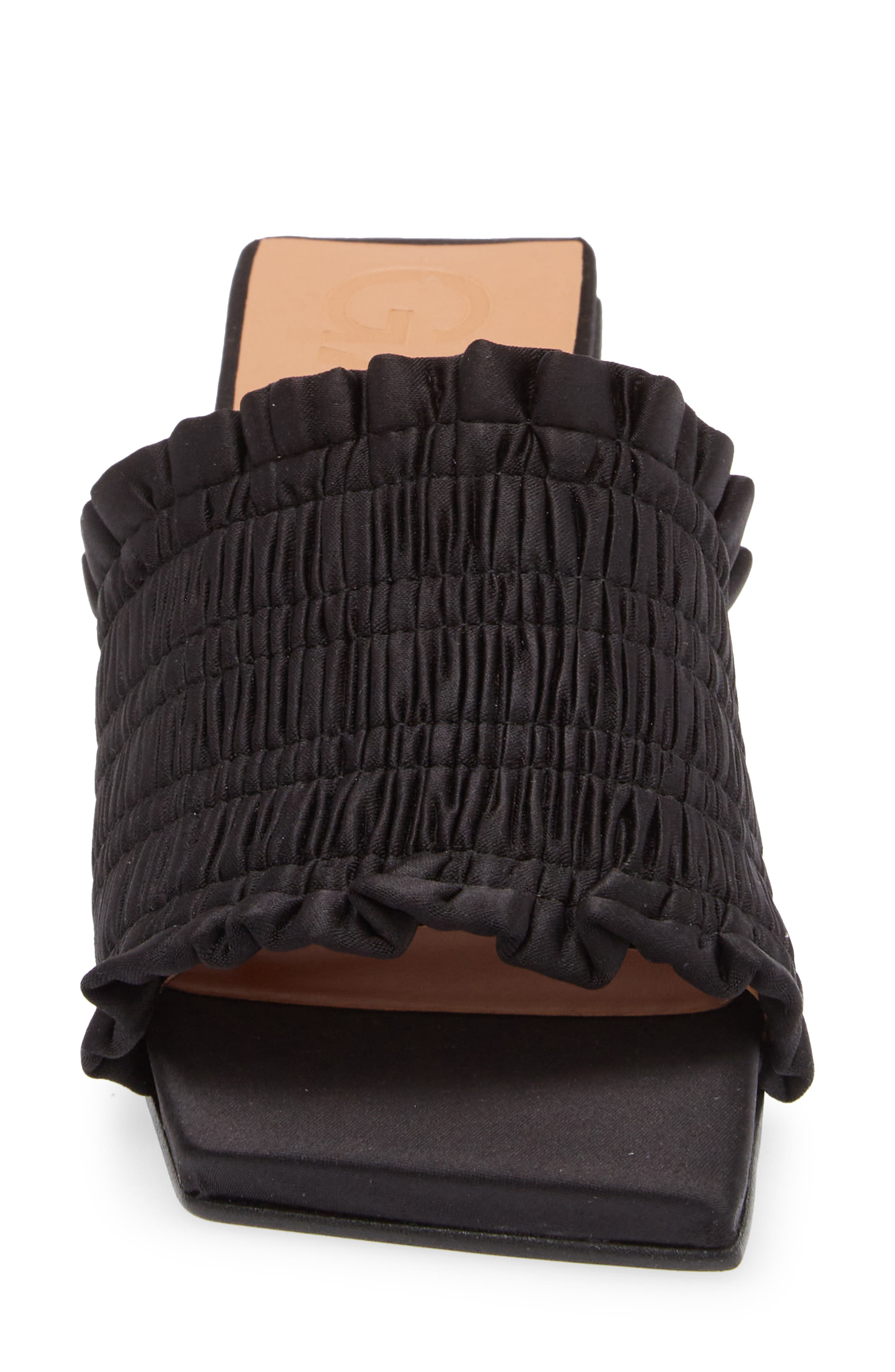 Ganni Smocked Slide Sandal, Alternate, color, 