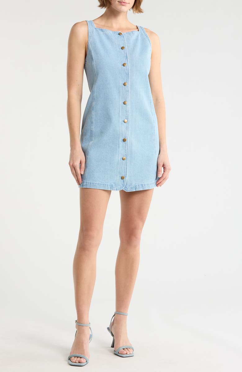 WAYF Sleeveless Denim Dress, Main, color, Vintage Blue