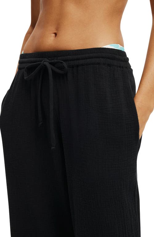 Cotton On Body Woven Wide Leg Beach Pant In Black