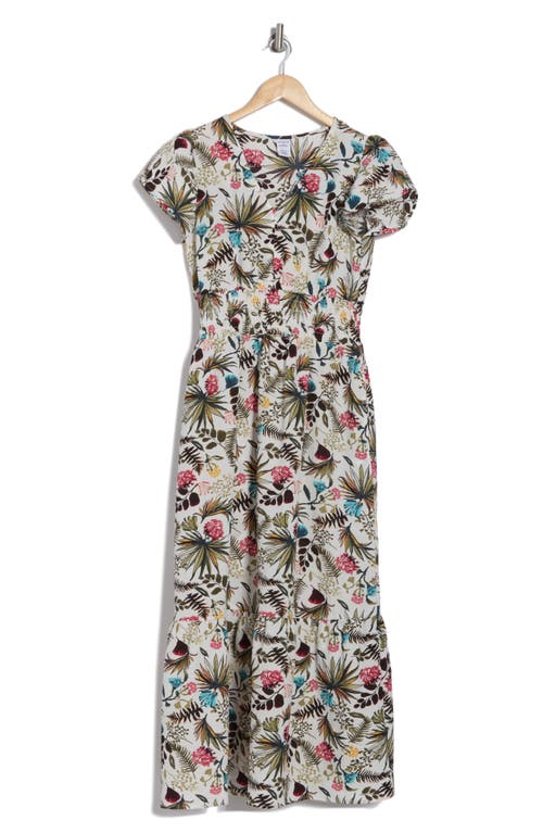 MELROSE AND MARKET MELROSE AND MARKET FLUTTER SLEEVE SMOCKED WAIST MIDI DRESS