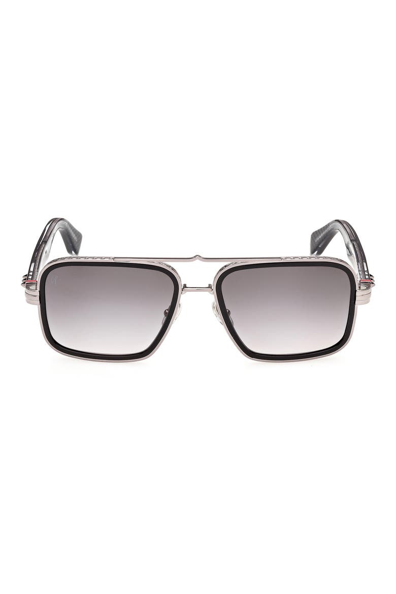 57mm Gradient Square Sunglasses, Main, color, RUTHENIUM BLACK / SMOKE