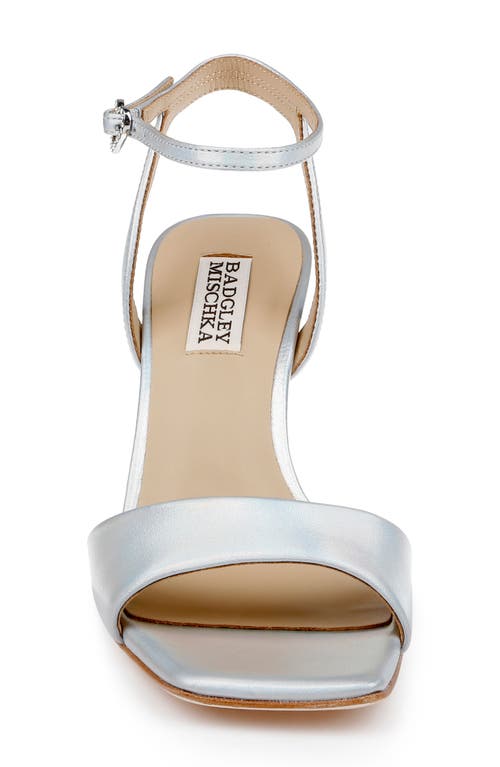 Badgley Mischka Collection Cady Ankle Strap Sandal In Silver/iridescent
