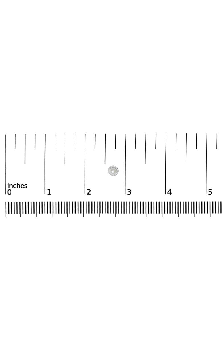 Haus of Brilliance 10K White Gold Pearl & 1/7 Cttw Diamond Halo Stud Earring, Alternate, color, White