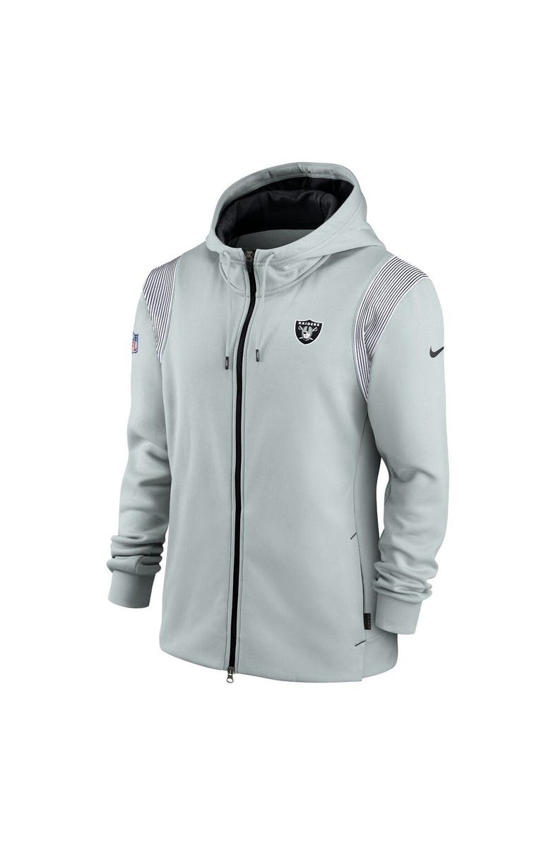 Nike Men's Nike Silver Las Vegas Raiders Performance Sideline Lockup Full-Zip Hoodie, Alternate, color, 
