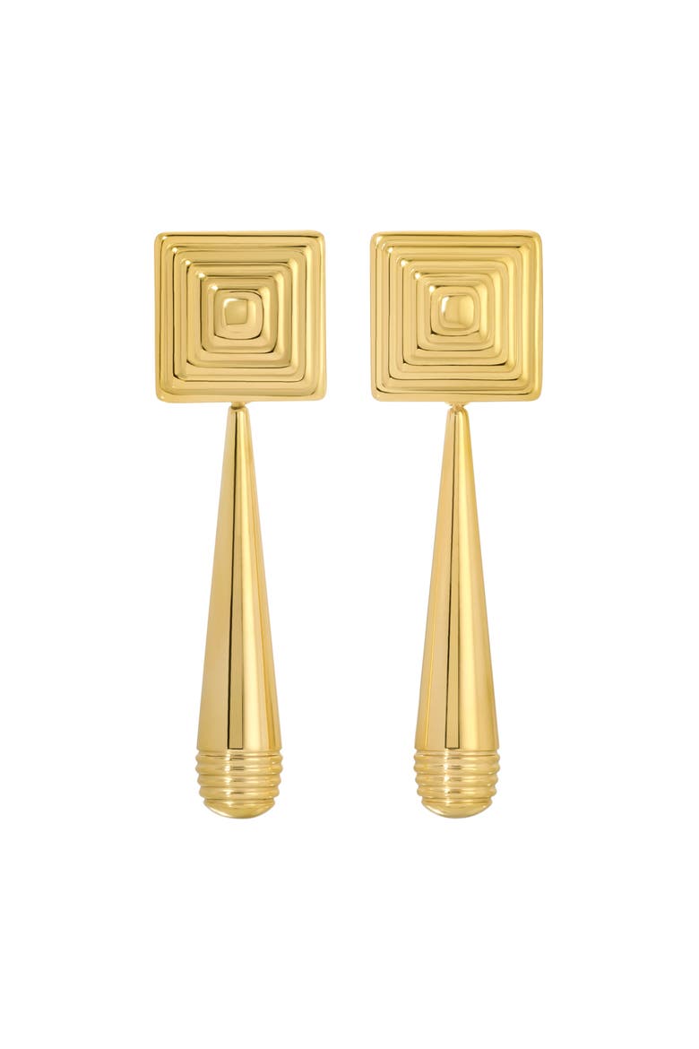 Iris Earrings, Main, color, Gold
