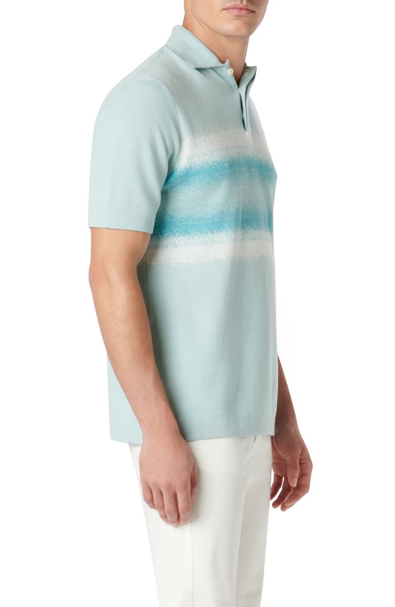 Bugatchi Cotton & Silk Polo, Alternate, color, Seafoam