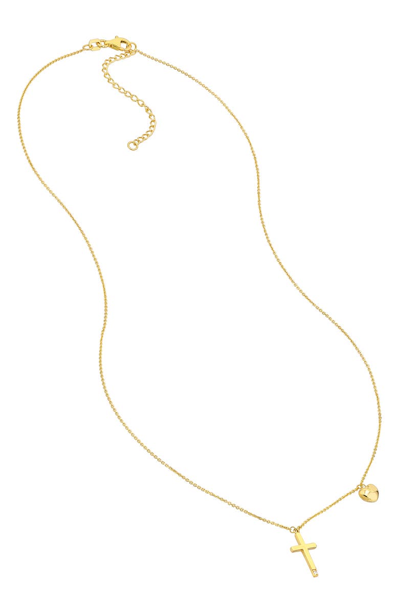 HAWLEY ST Diamond Cross & Heart Pendant Necklace - 0.5ct., Alternate, color, 