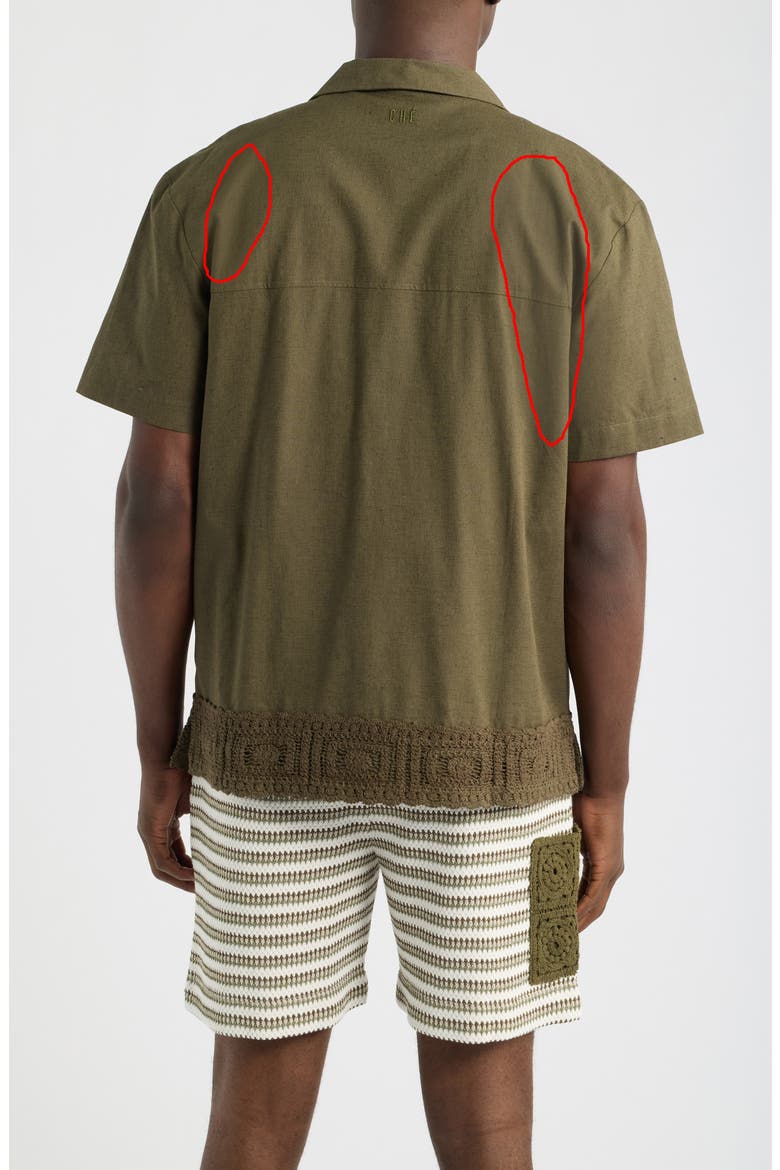 Inigo Cotton & Linen Camp Shirt, Alternate, color, KHAKI