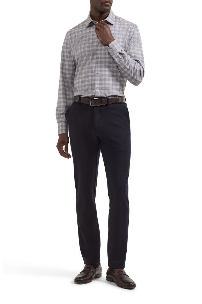 James OoohCotton® Plaid Print Button-Up Shirt, Alternate, color, PLATINUM