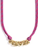BaubleBar Bubble Letter Custom Paracord Necklace