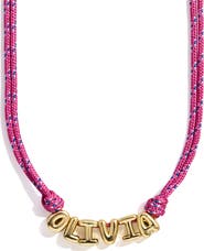 BaubleBar Bubble Letter Custom Paracord Necklace