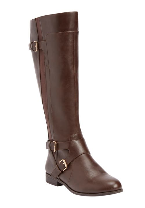 Comfortview The Whitley Tall Wide Calf Boot In Brown